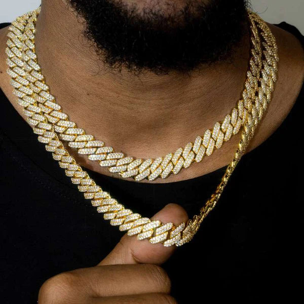 34TCW Diamond Iced Out Men's Cuban Link Necklace Chain