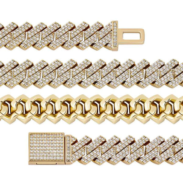 34TCW Diamond Iced Out Men's Cuban Link Necklace Chain