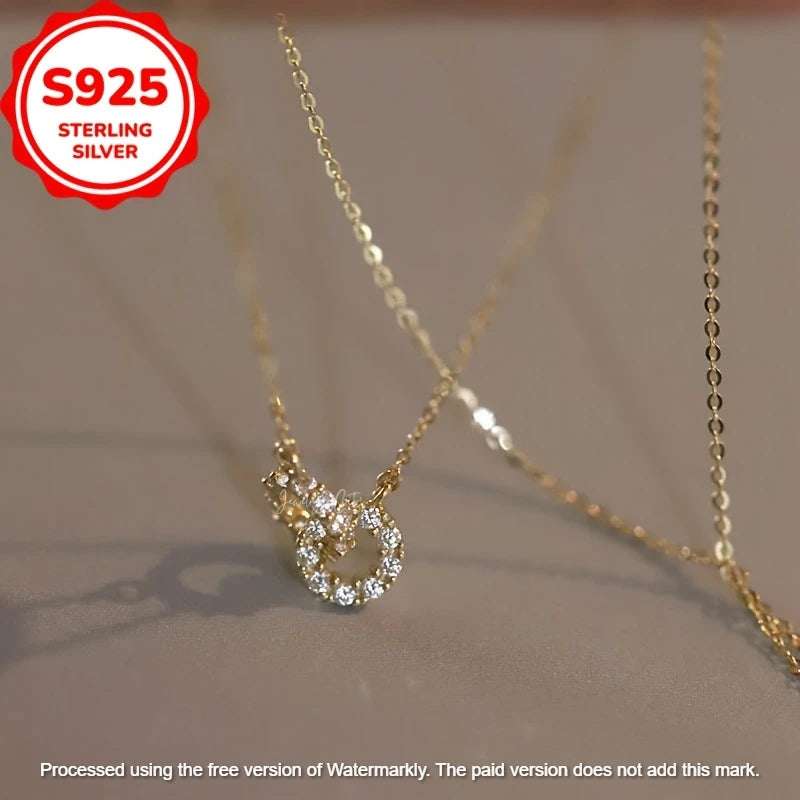 1.30Ct Round Cut Interlocking Diamond Pendant For Her