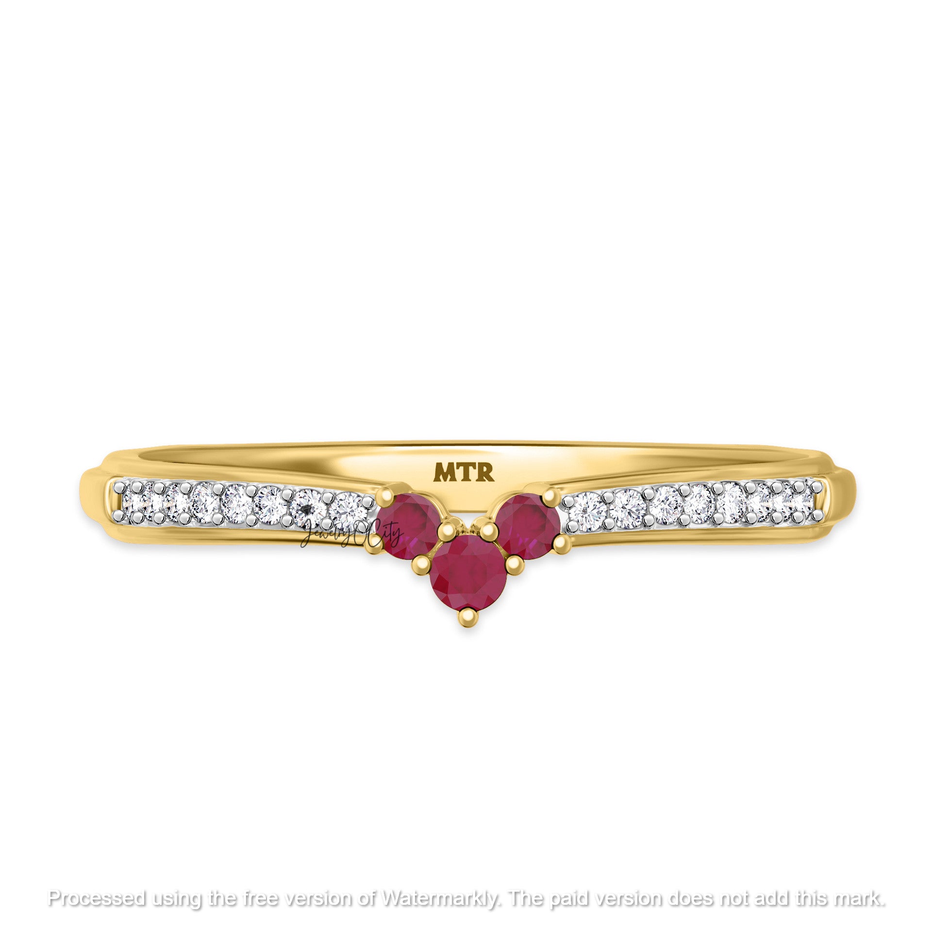 2.74Ct Pear Cut Pink Ruby & Diamond Solitaire/Accent Engagement Trio Ring Set