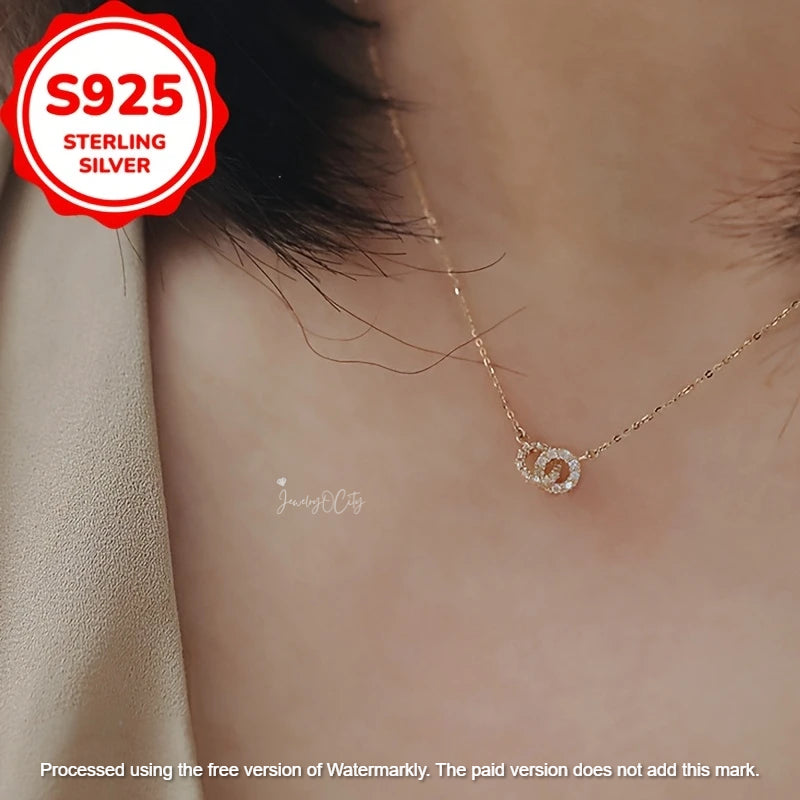 1.30Ct Round Cut Interlocking Diamond Pendant For Her