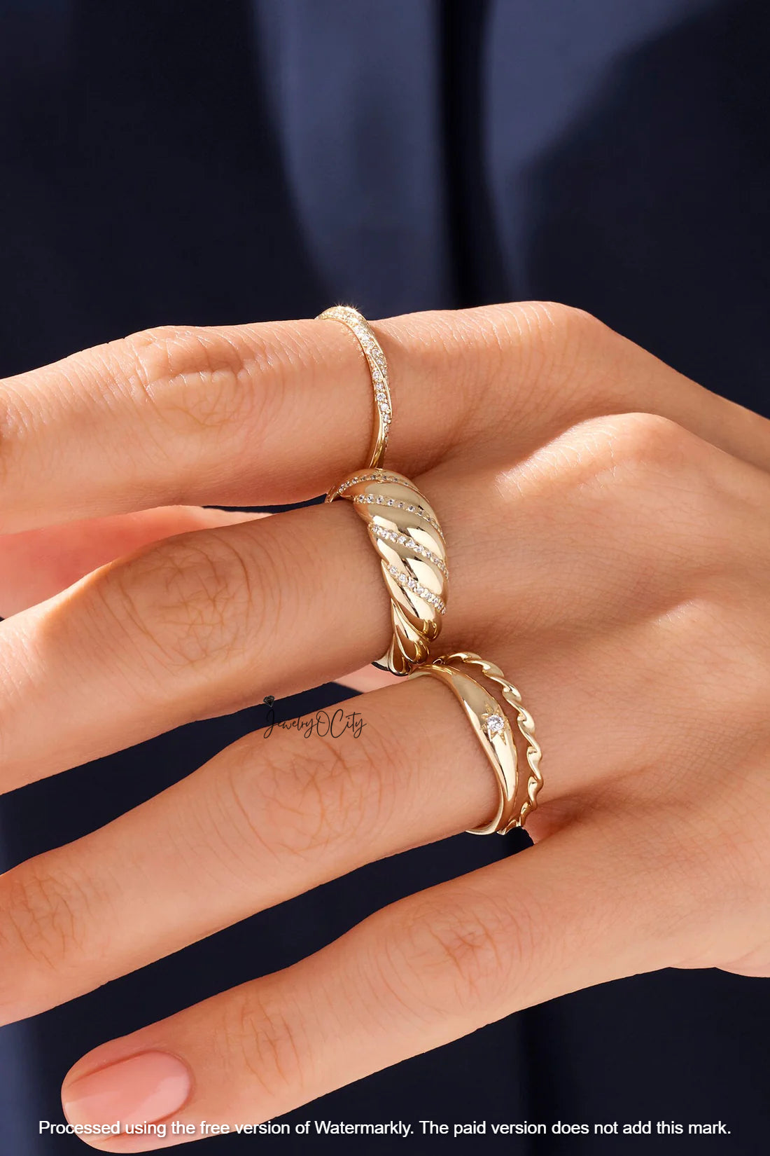 2.40Ct Round Cut Twisted Full Eternity Diamond Engagement Band For Her