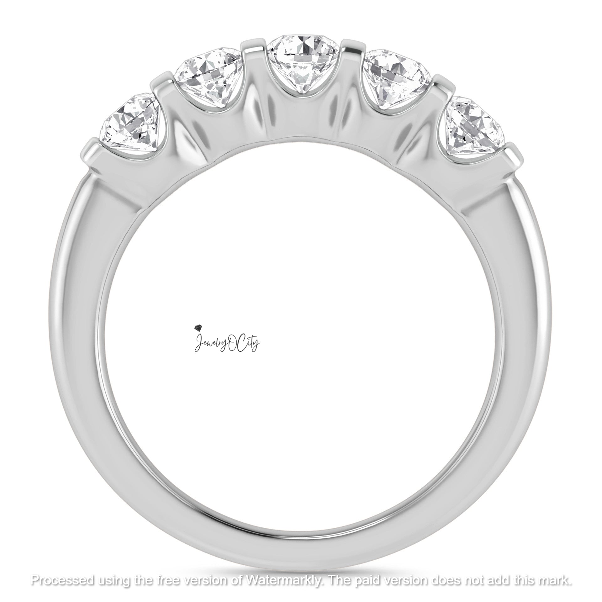 3.20Ct Pear Cut Diamond Five Stone Engagement & Wedding Trio Ring Set