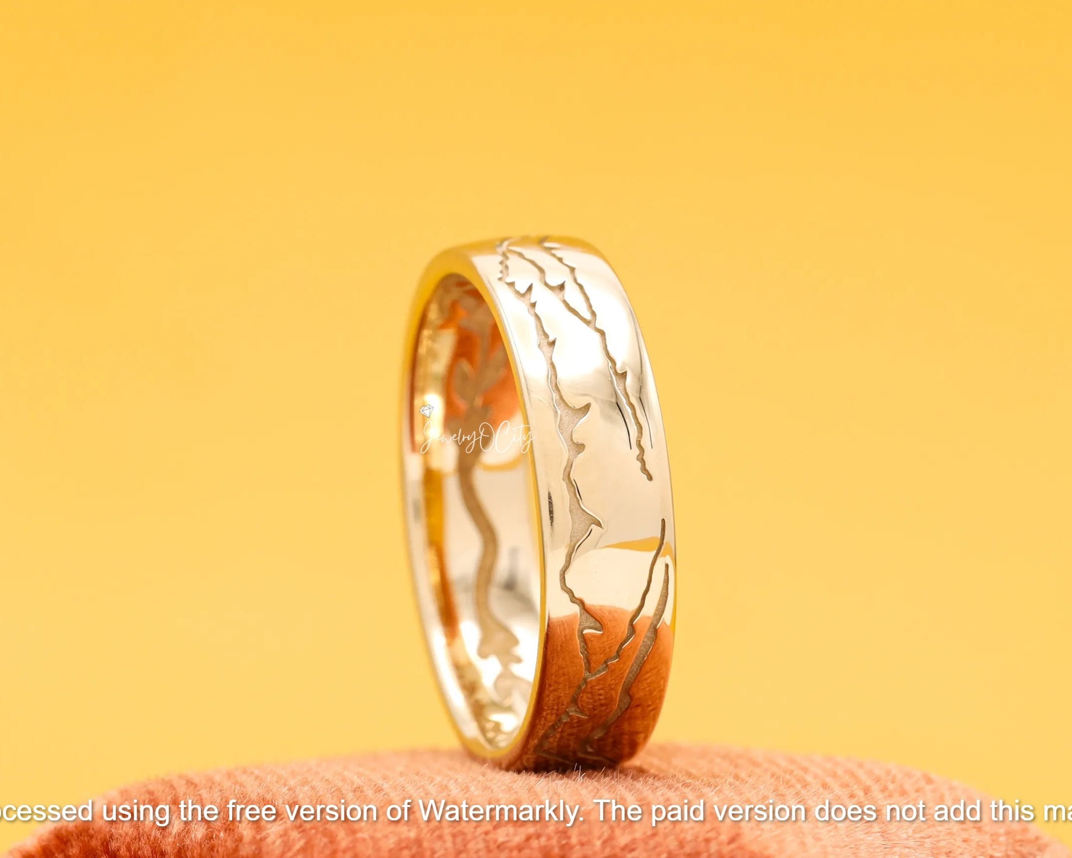 Men's Cut & Crease Diamond Solid Wedding & Engagement Band