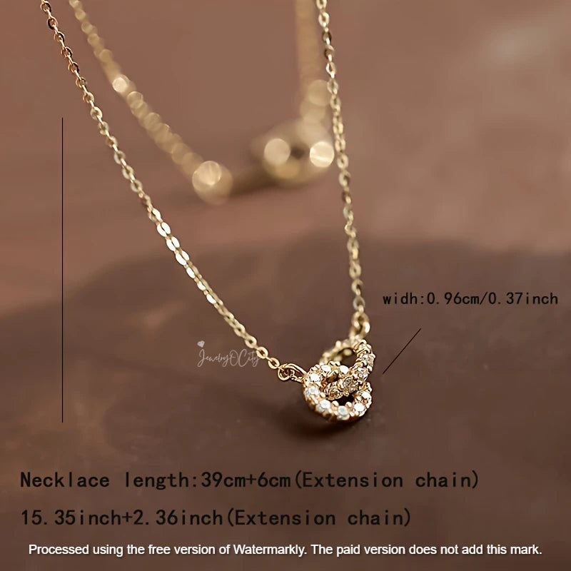 1.30Ct Round Cut Interlocking Diamond Pendant For Her