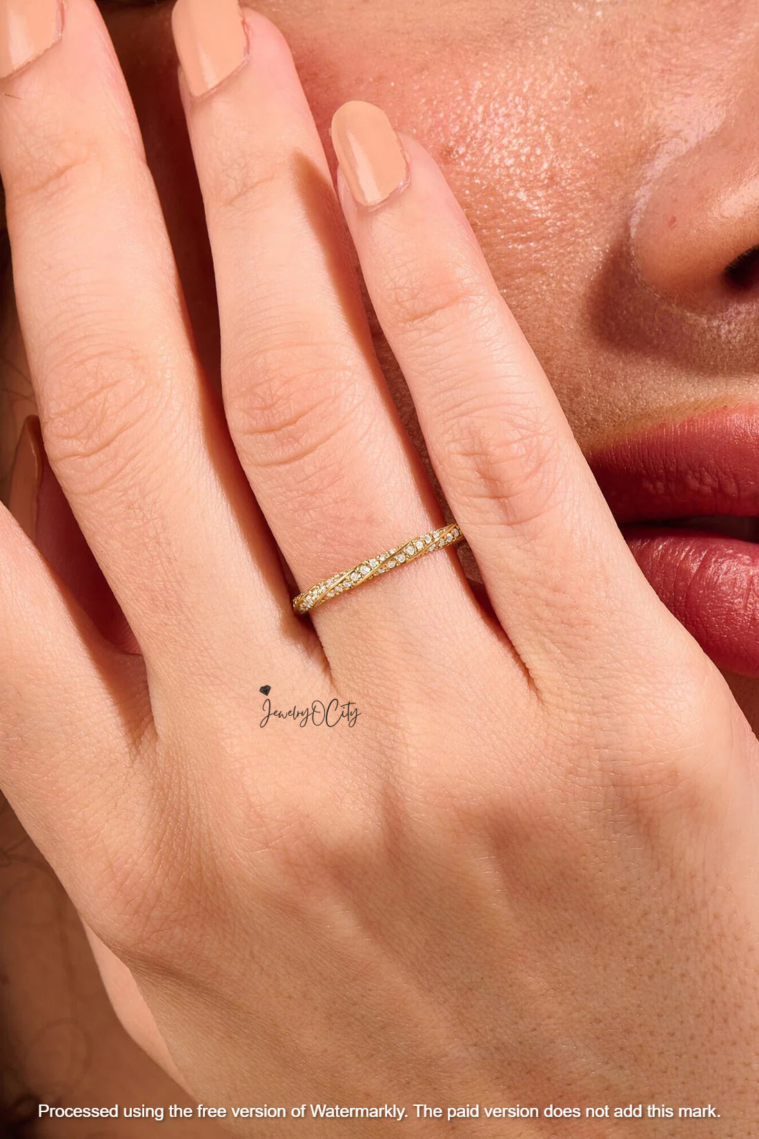 2.40Ct Round Cut Twisted Full Eternity Diamond Engagement Band For Her