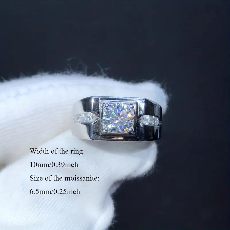 3.50Ct Round Cut VVS1 Diamond Men's Solitaire With Accent Wedding Band