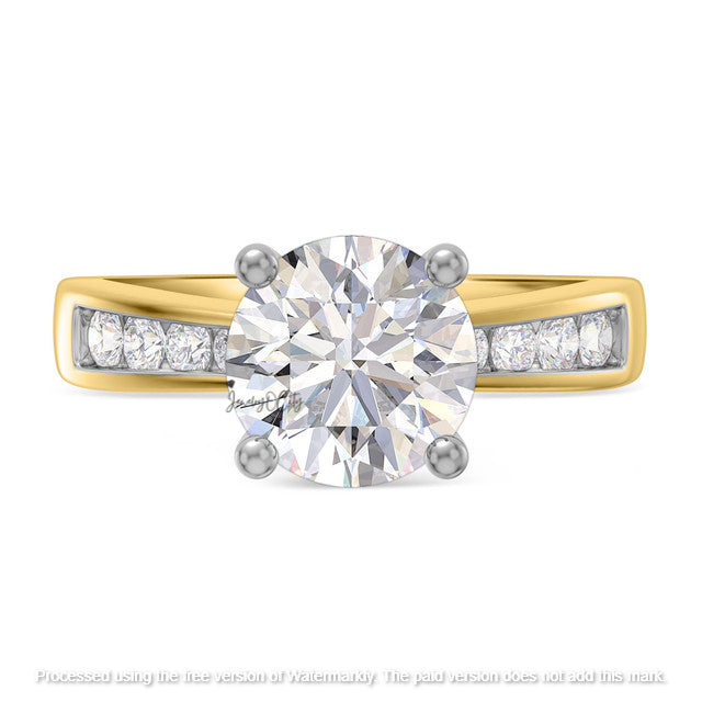 2.65Ct Round Cut Diamond Solitaire/Accent Anniversary Trio Ring Set