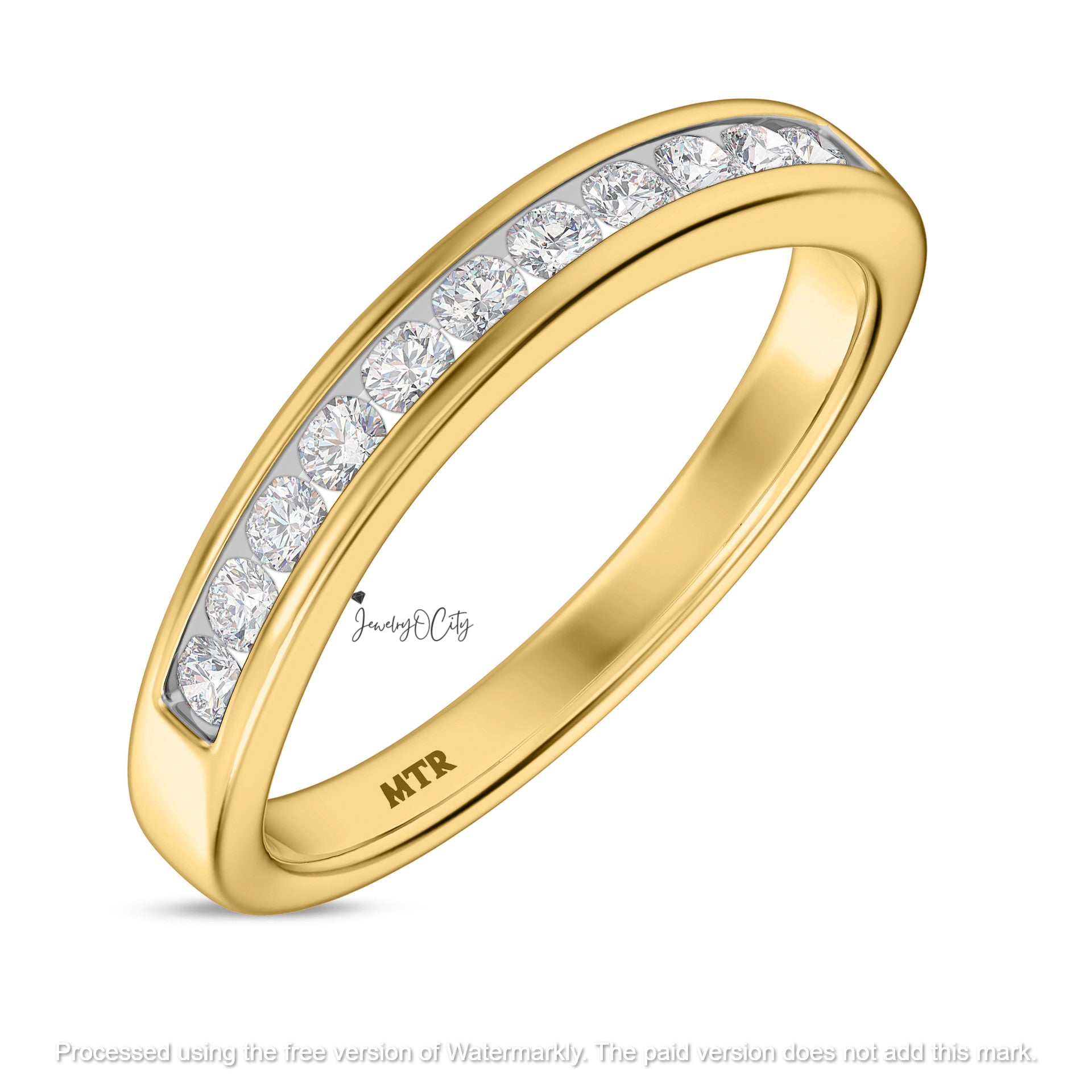 2.65Ct Round Cut Diamond Solitaire/Accent Anniversary Trio Ring Set