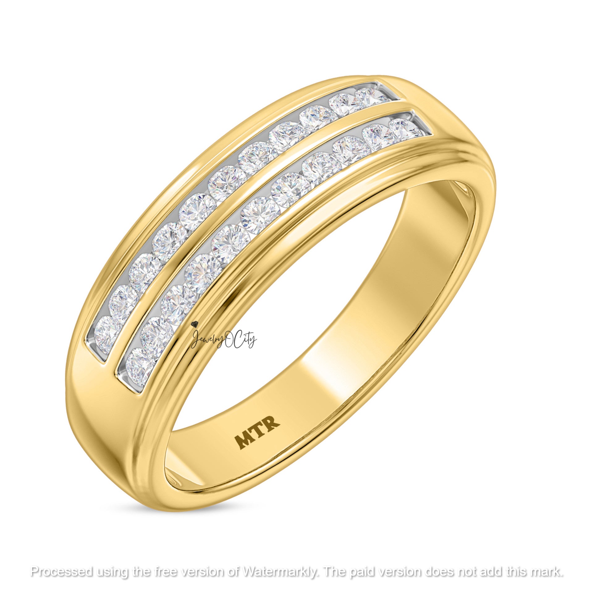 2.65Ct Round Cut Diamond Solitaire/Accent Anniversary Trio Ring Set