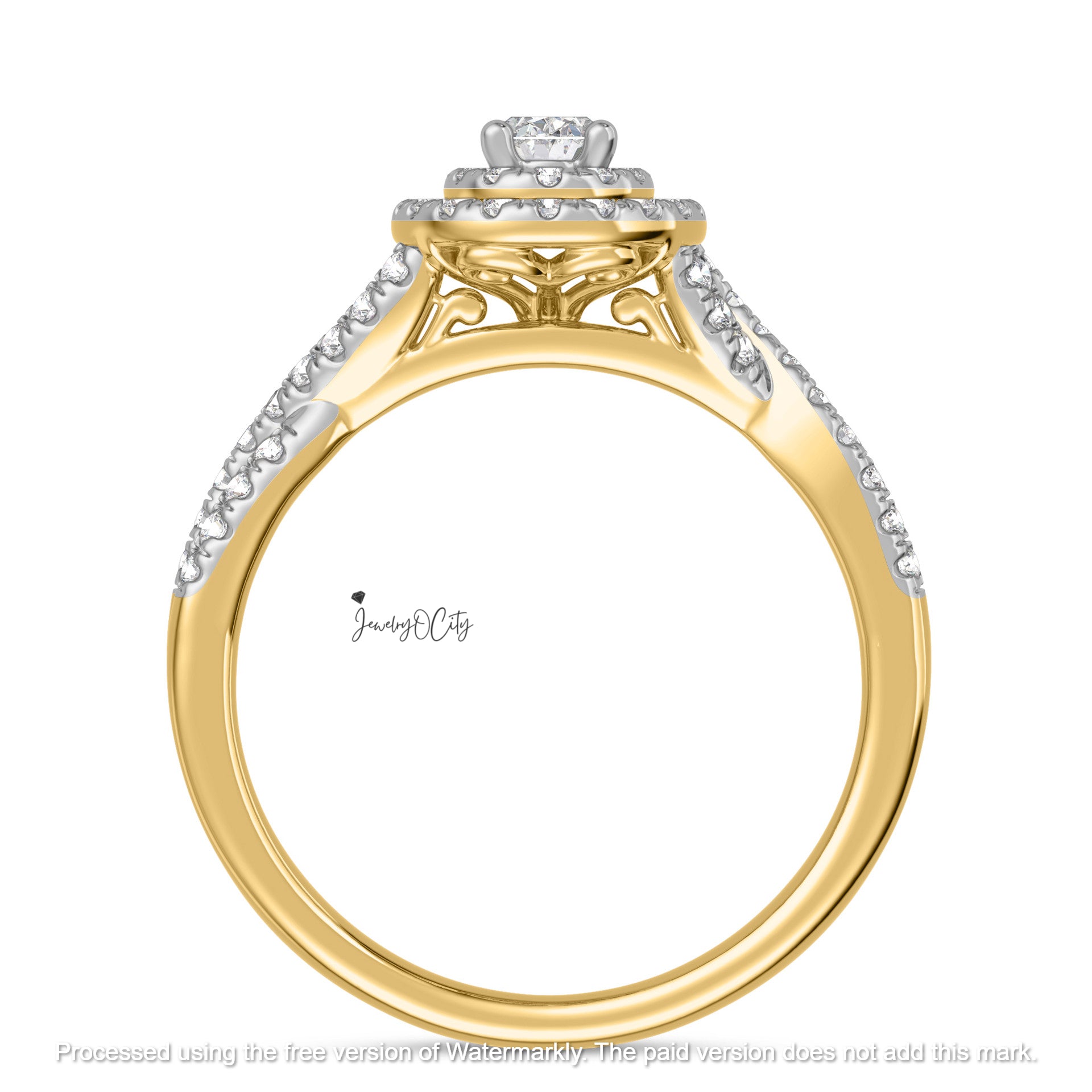 3.10Ct Oval Cut Diamond Double Halo Twisted Wedding Trio Ring Set