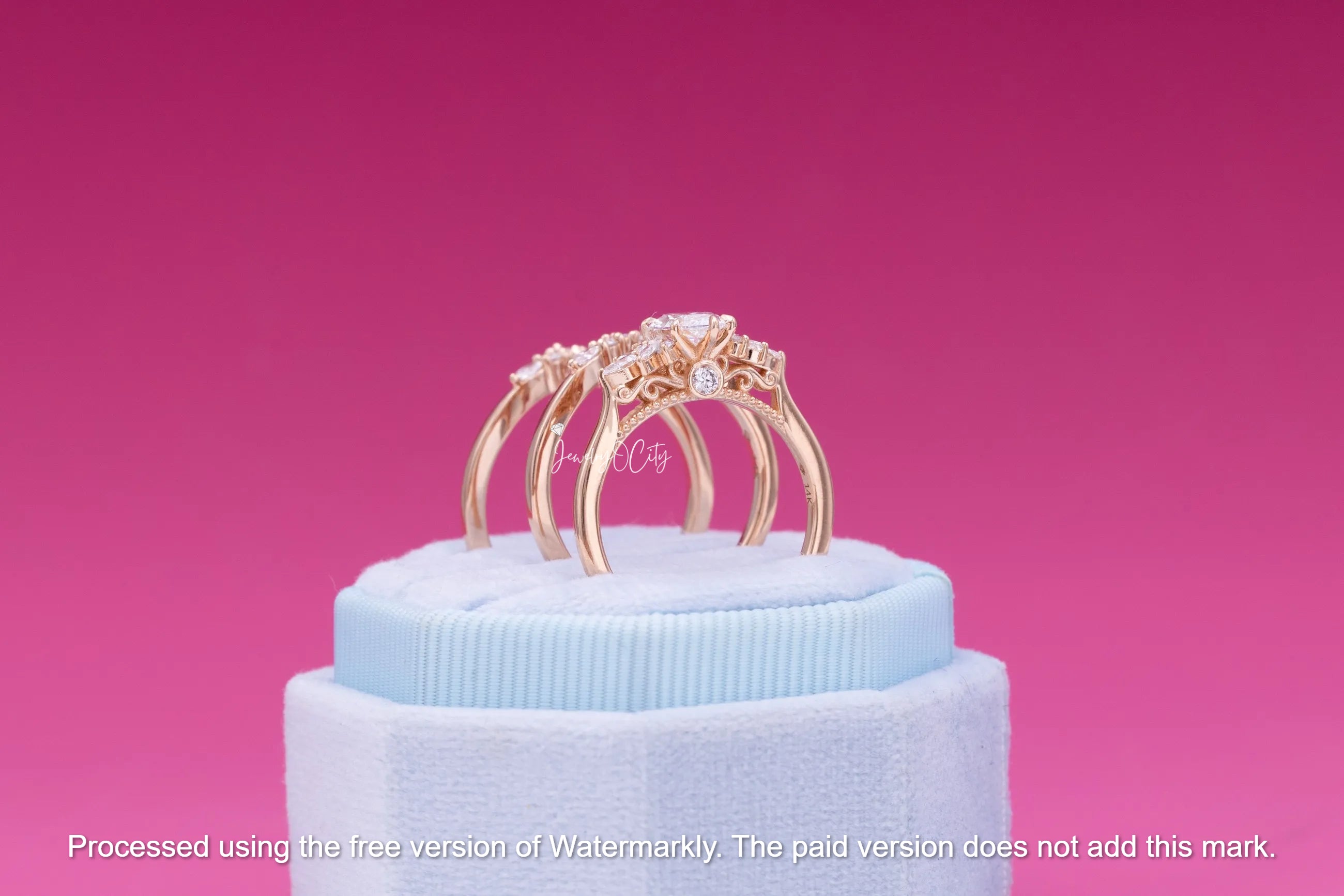 3.50Ct Marquise Cut Diamond Three Peace Bridal Ring Set