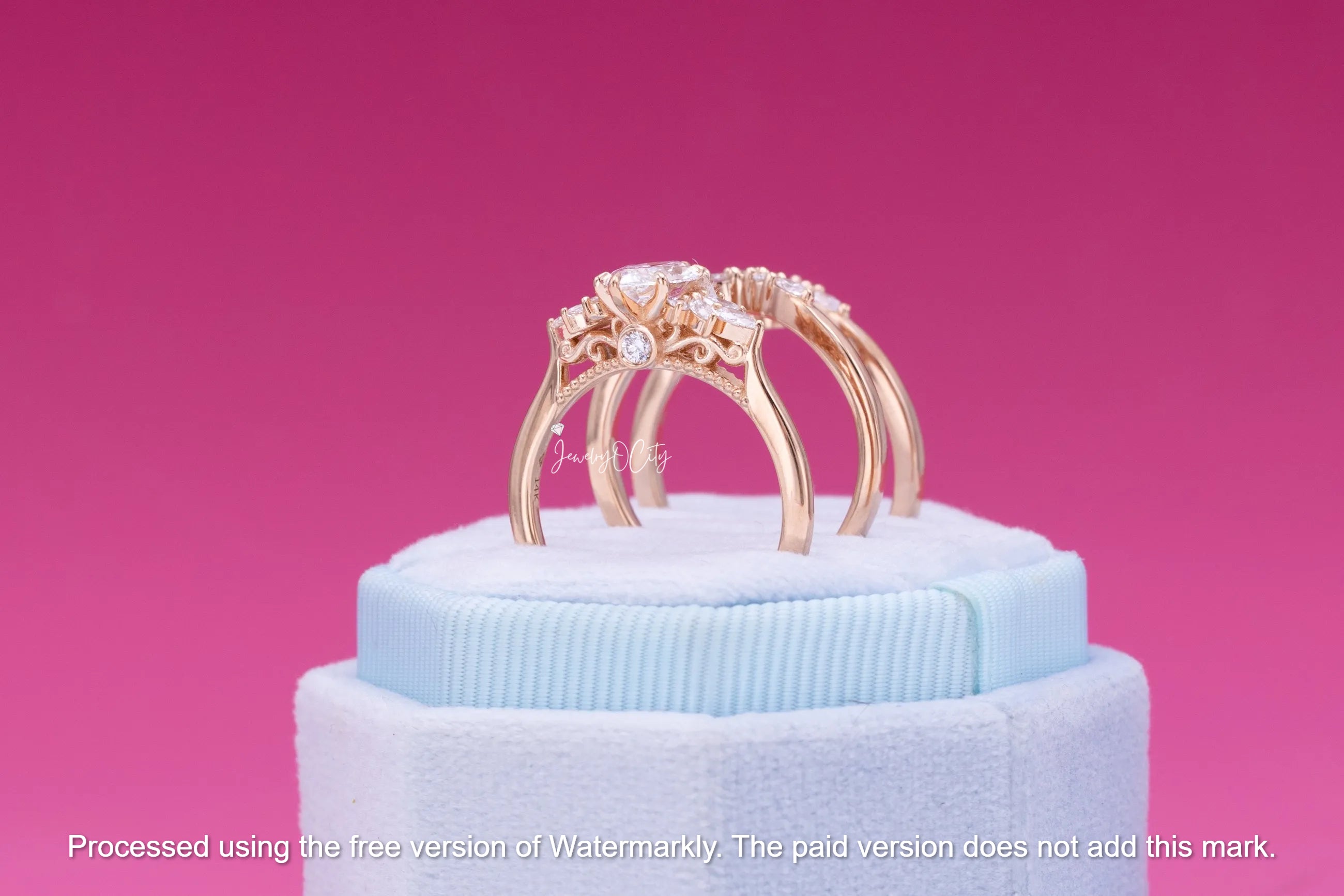 3.50Ct Marquise Cut Diamond Three Peace Bridal Ring Set