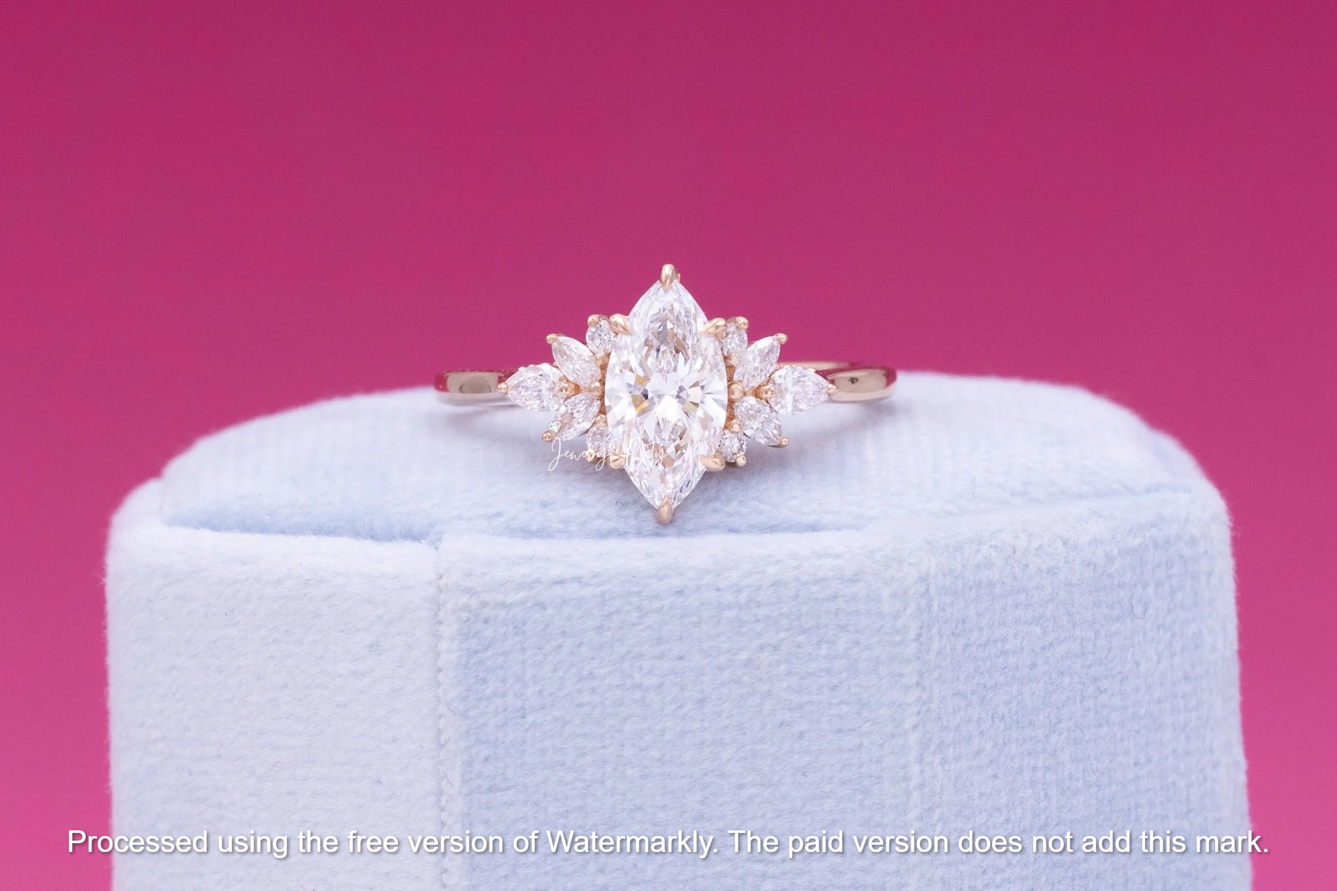 3.50Ct Marquise Cut Diamond Three Peace Bridal Ring Set