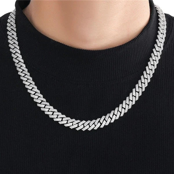 Men's Hip Hop Diamond Iced Cuban Link Necklace Chain