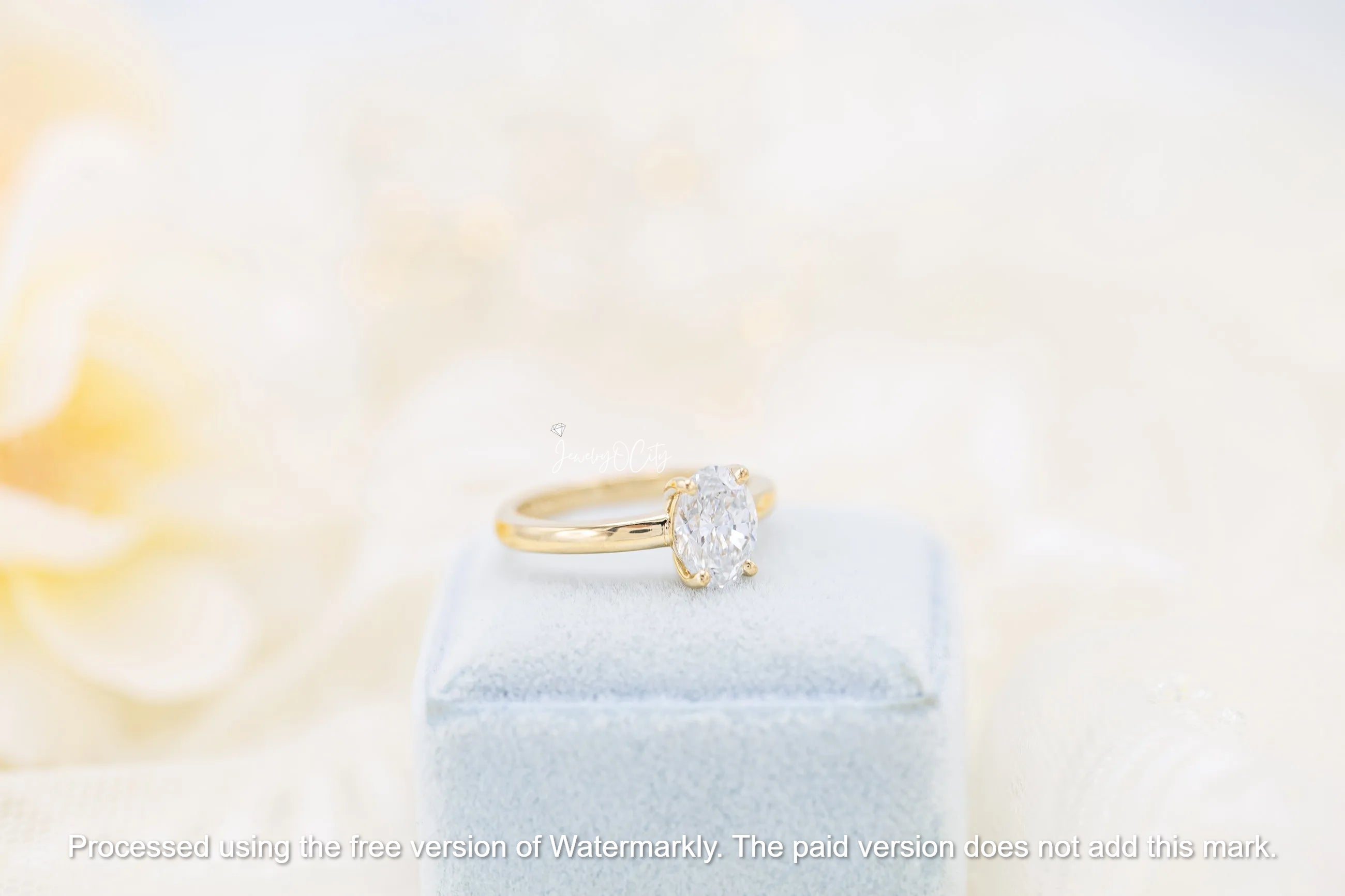 2.35Ct Oval Cut Diamond Half Eternity Band Bridal Ring Set For Her