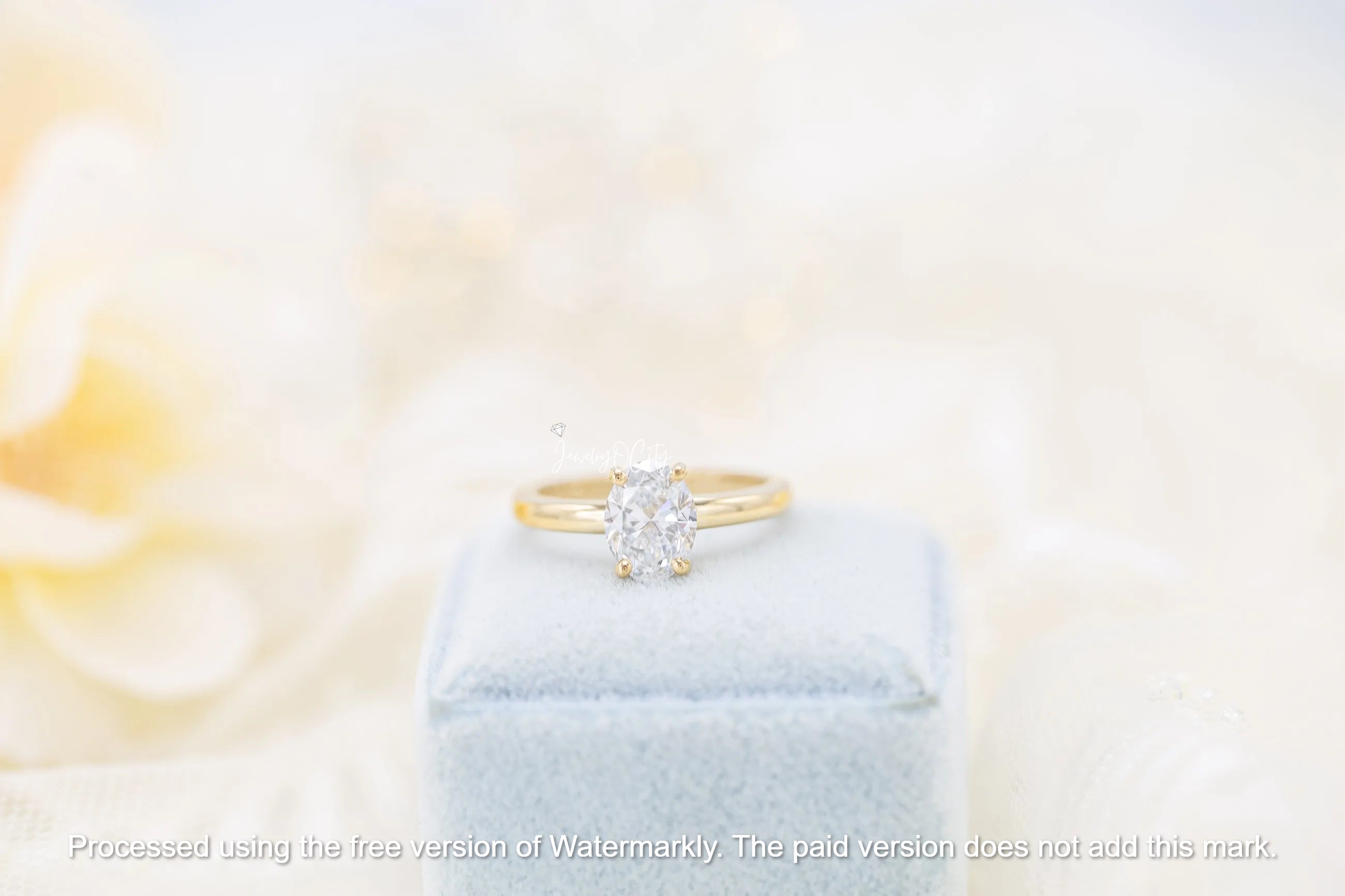 2.35Ct Oval Cut Diamond Half Eternity Band Bridal Ring Set For Her