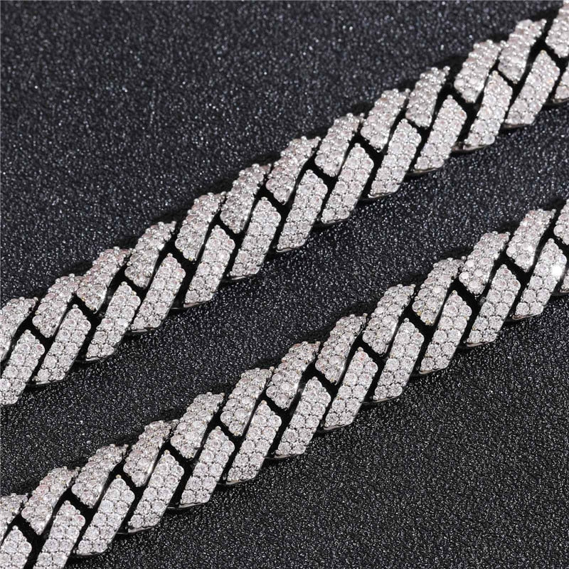 Men's Hip Hop Diamond Iced Cuban Link Necklace Chain