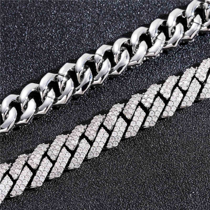 Men's Hip Hop Diamond Iced Cuban Link Necklace Chain