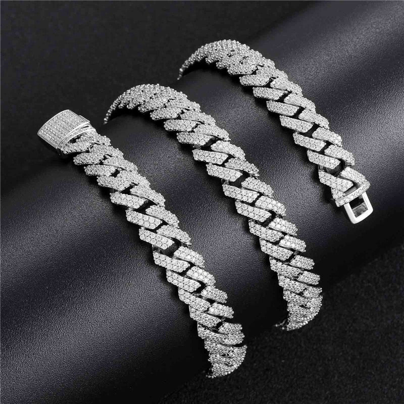 Men's Hip Hop Diamond Iced Cuban Link Necklace Chain