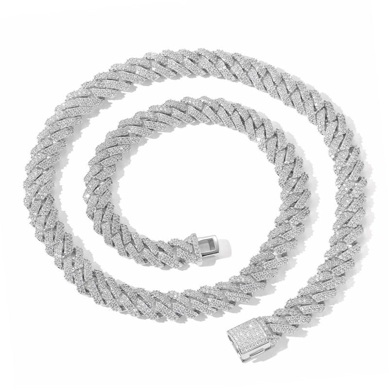 Men's Hip Hop Diamond Iced Cuban Link Necklace Chain