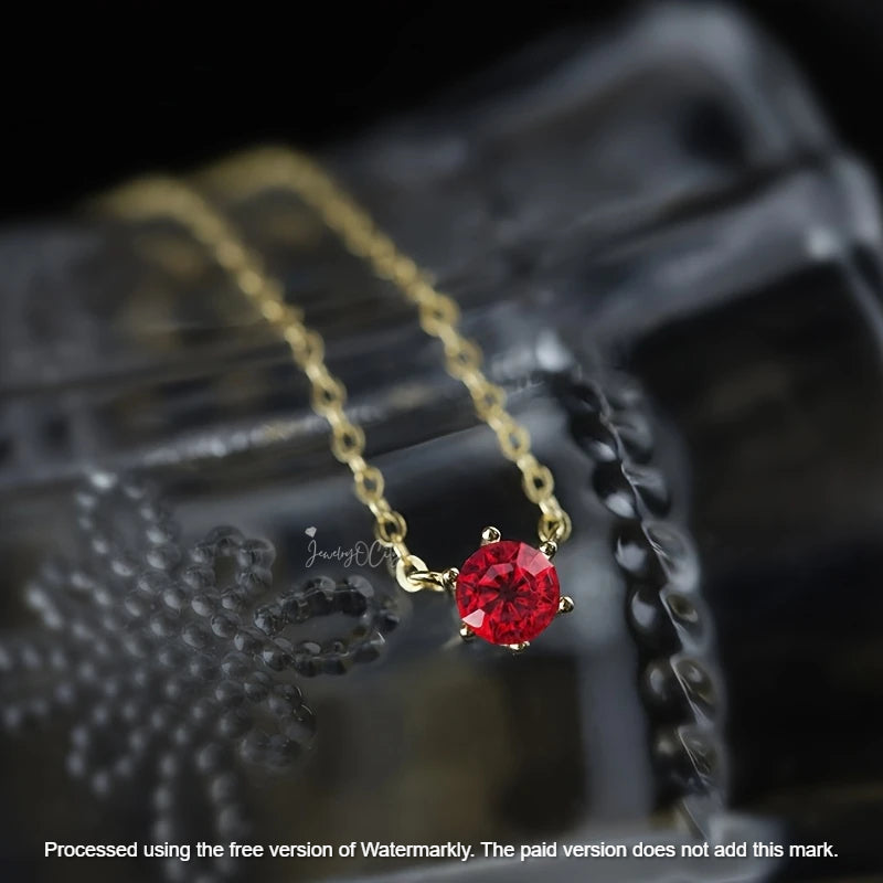 Natural 0.70Ct Round Cut 6 Prong Moissanite Pendant