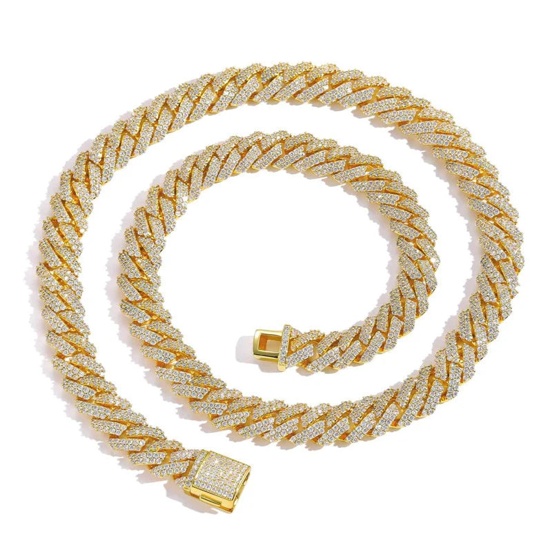 Men's Hip Hop Diamond Iced Cuban Link Necklace Chain