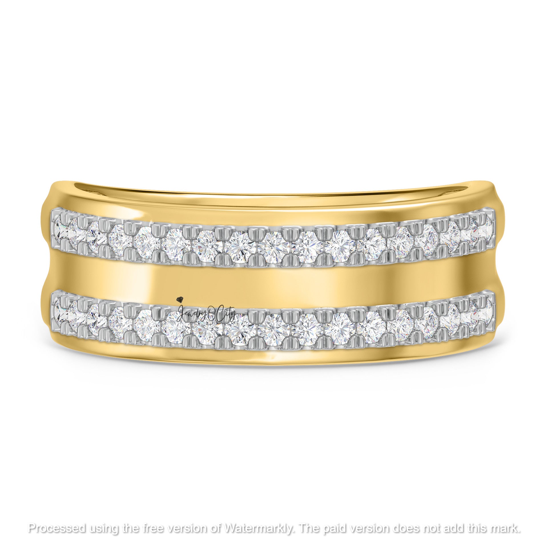 3.10Ct Round Cut Diamond Three Stone Engagement & Wedding Trio Ring Set