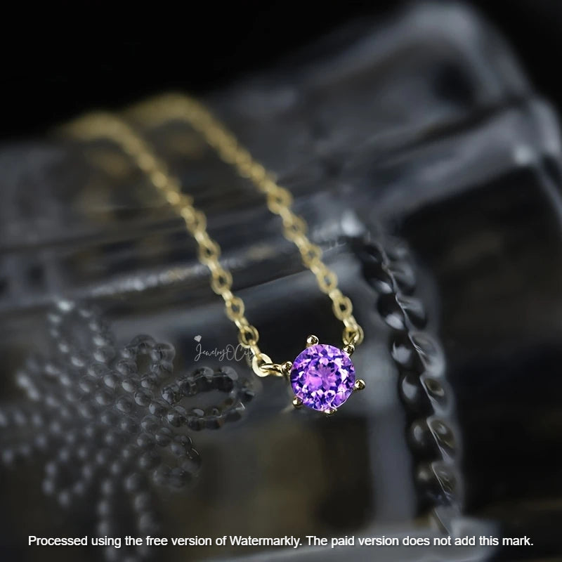 Natural 0.70Ct Round Cut 6 Prong Moissanite Pendant