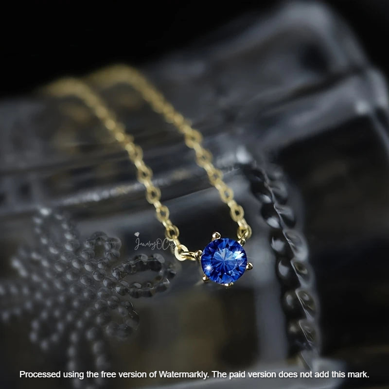 Natural 0.70Ct Round Cut 6 Prong Moissanite Pendant