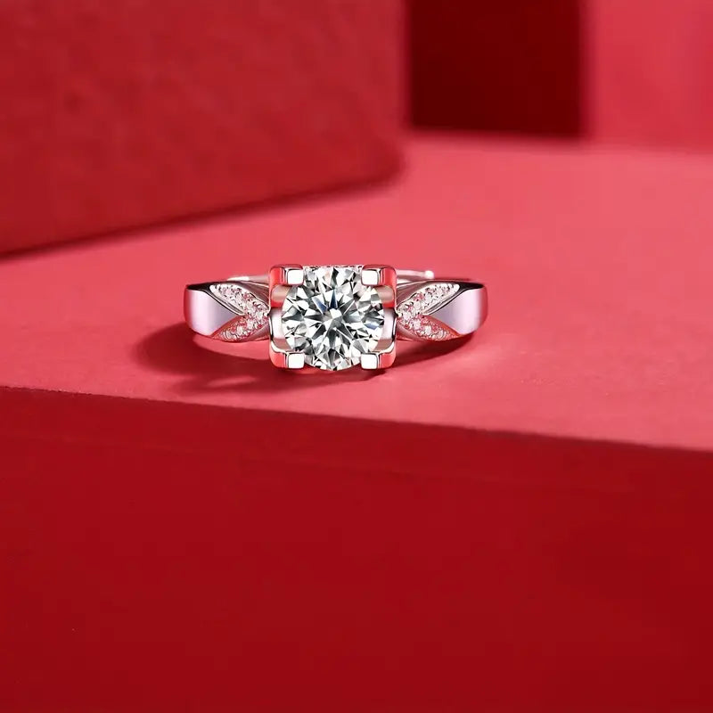 2.20Ct Round Cut Diamond Solitaire With Accent Engagement Ring