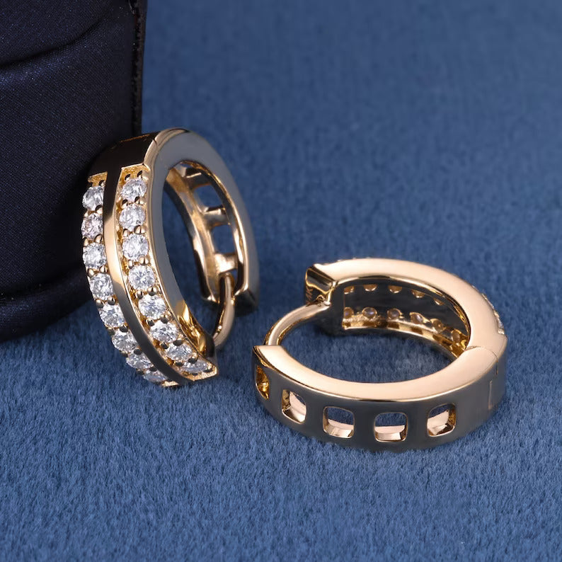 3.60Ct Round Cut Diamond Channel Set Women's Hoop Earrings