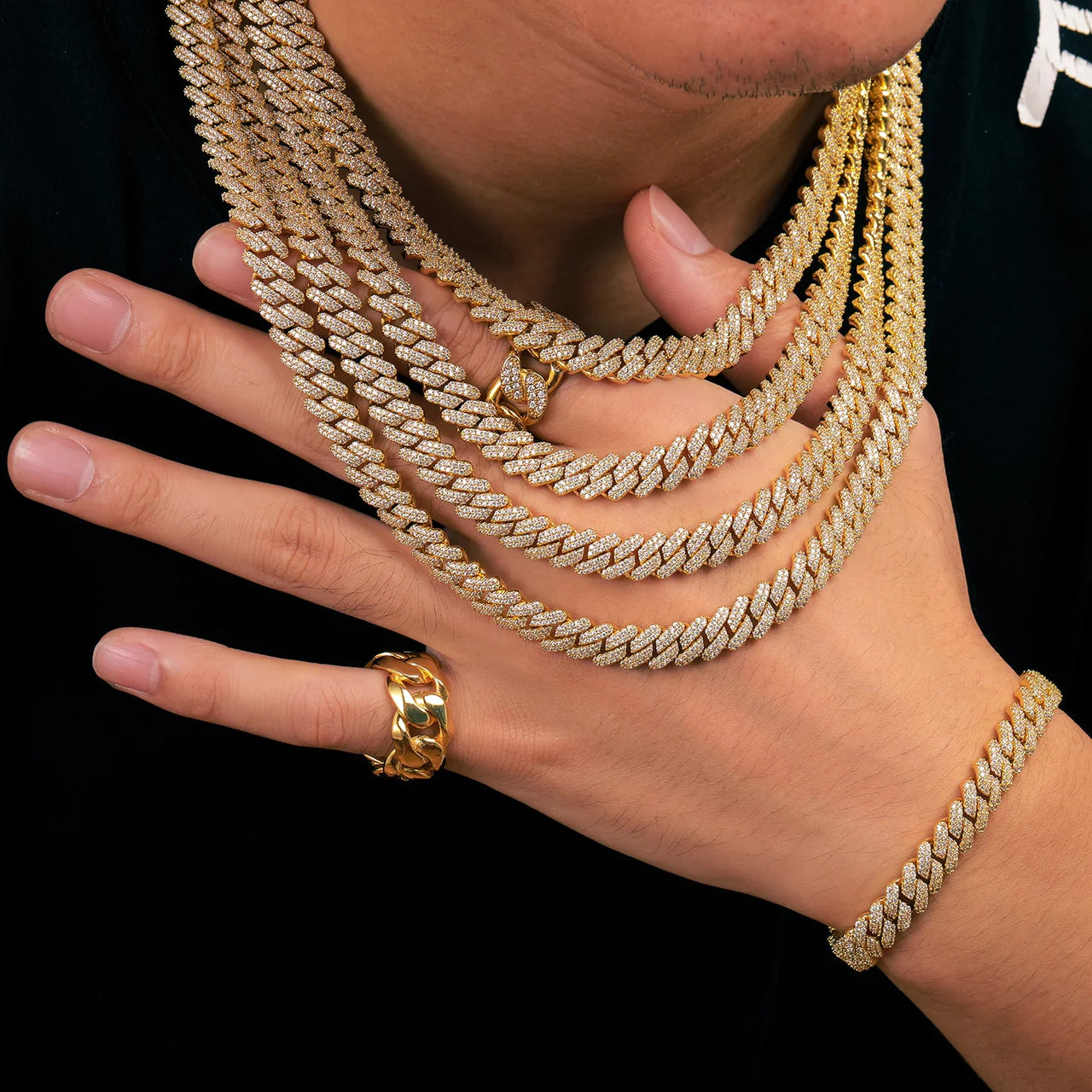 Premium Men's Hip Hop Diamond Iced Out Cuban Link Necklace Chain