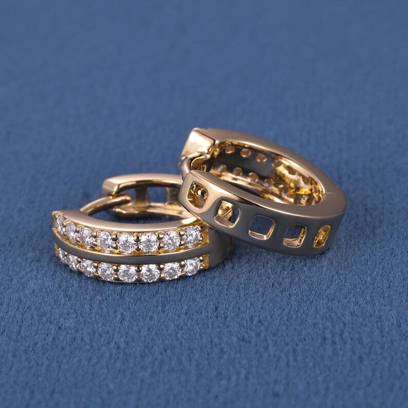 3.60Ct Round Cut Diamond Channel Set Women's Hoop Earrings