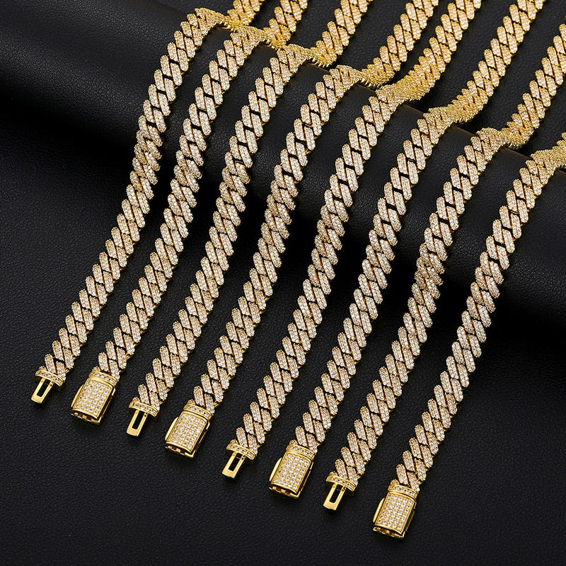Premium Men's Hip Hop Diamond Iced Out Cuban Link Necklace Chain