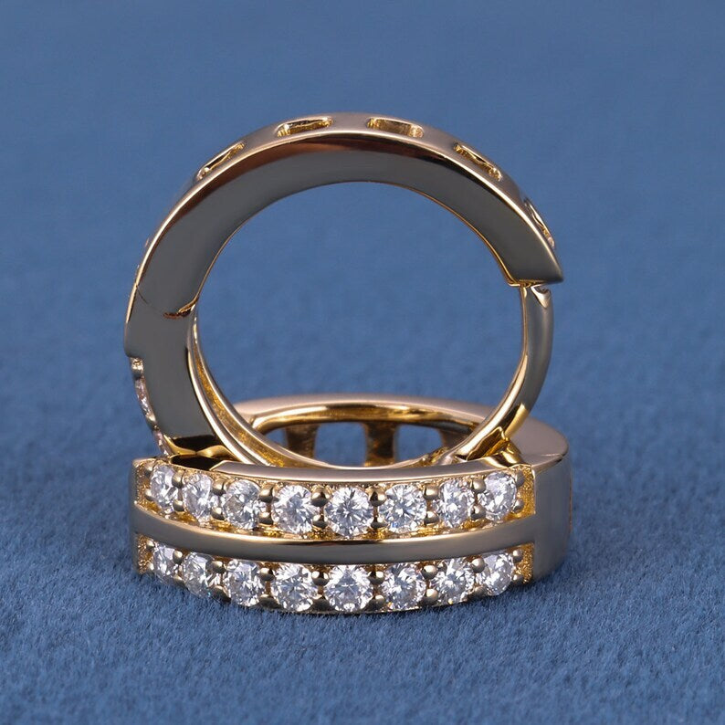 3.60Ct Round Cut Diamond Channel Set Women's Hoop Earrings