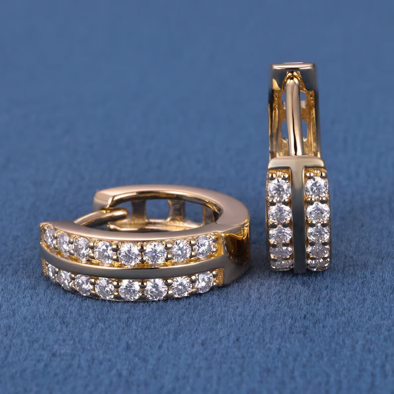 3.60Ct Round Cut Diamond Channel Set Women's Hoop Earrings