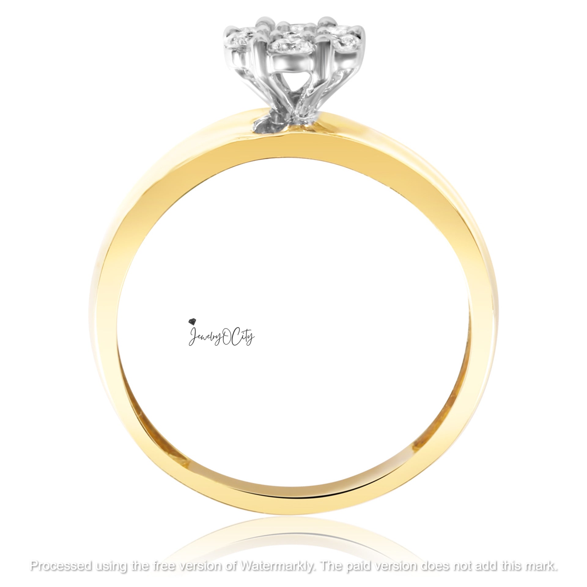 2.40Ct Round Cut Diamond Cluster Engagement & Wedding Trio Ring Set