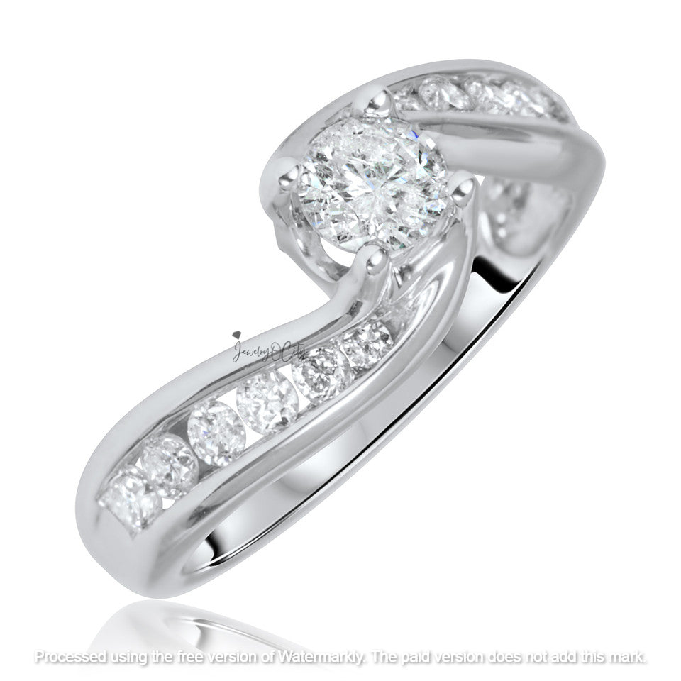 2.30Ct Diamond Half Twisted Wedding Trio Ring Set