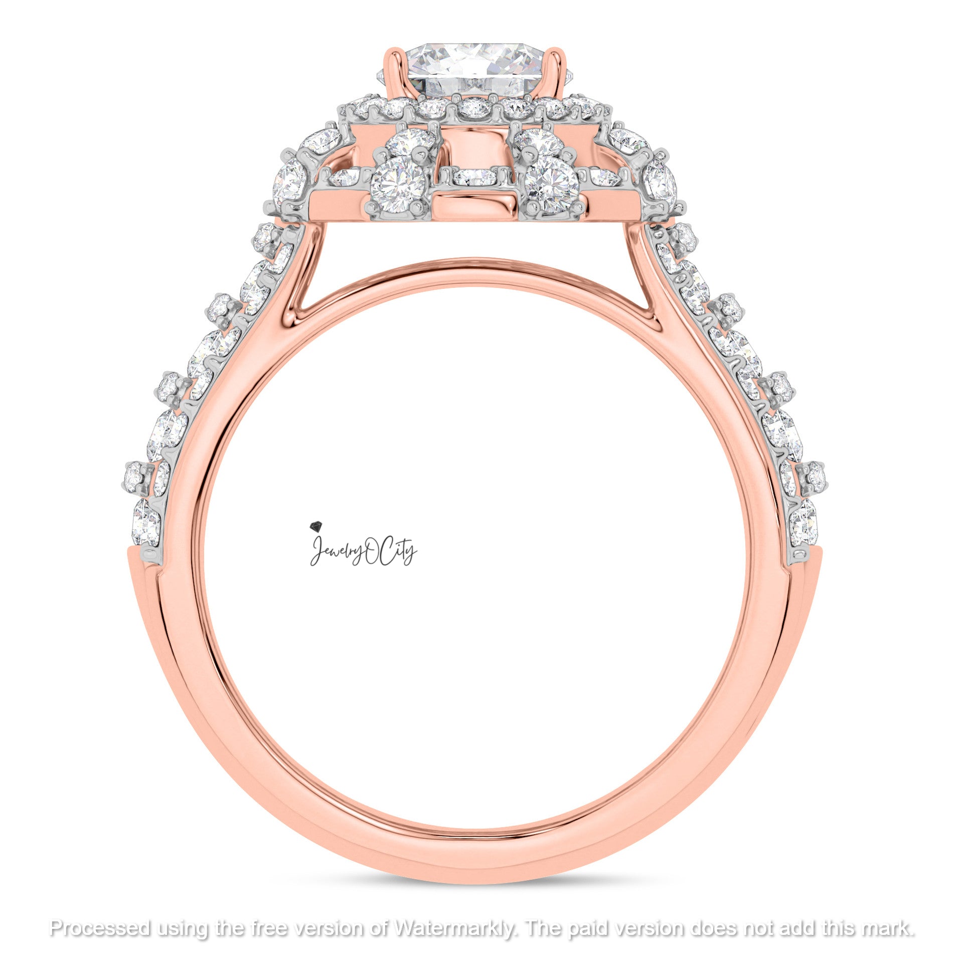 3.60Ct Round Cut Diamond Double Halo Leaf Anniversary Trio Ring Set