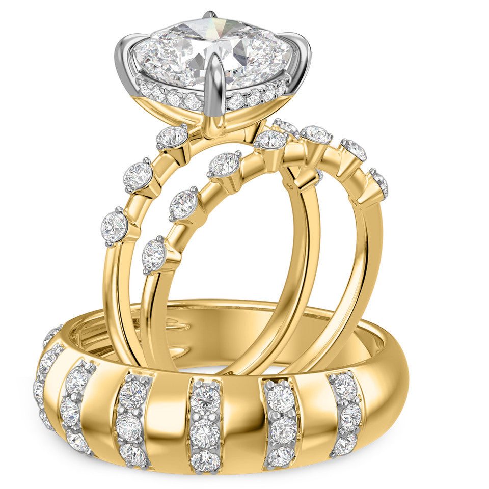 3 Piece Diamond Bridal Ring Set