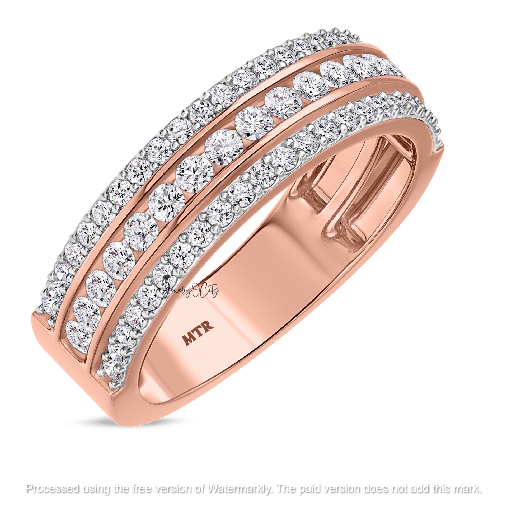 3.60Ct Round Cut Diamond Double Halo Leaf Anniversary Trio Ring Set