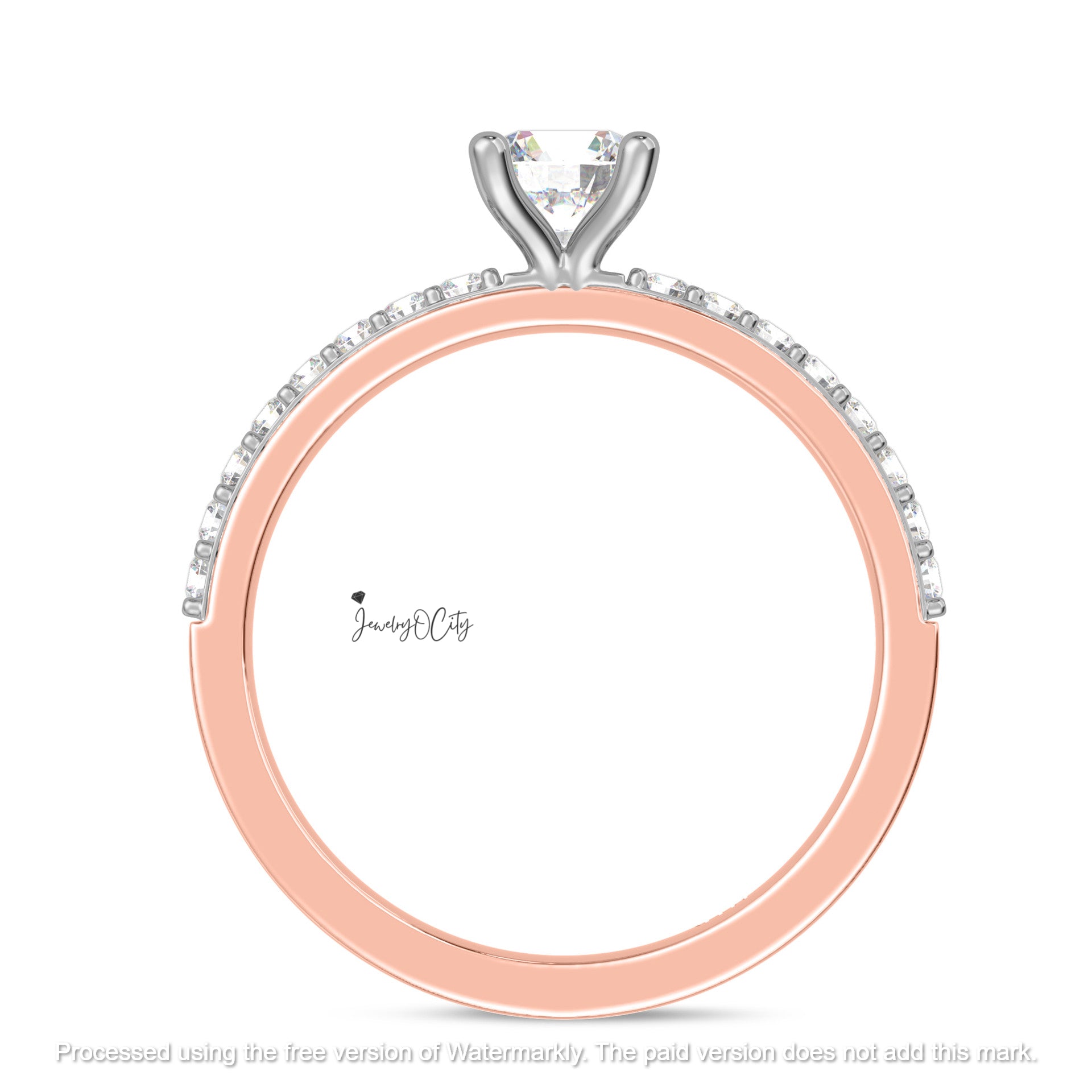 2.20Ct Round Cut Diamond Solitaire/Accent Wedding Trio Set