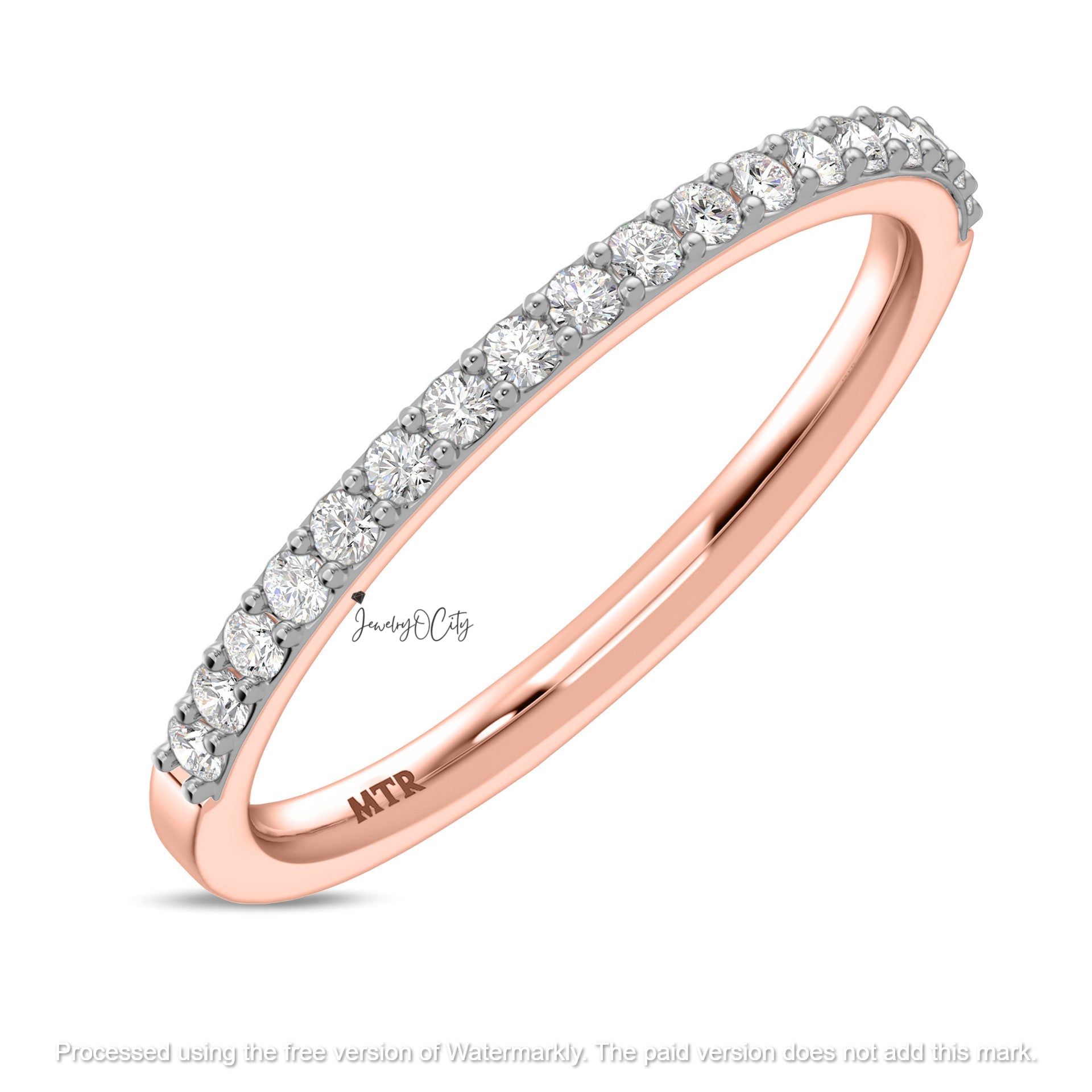 2.20Ct Round Cut Diamond Solitaire/Accent Wedding Trio Set