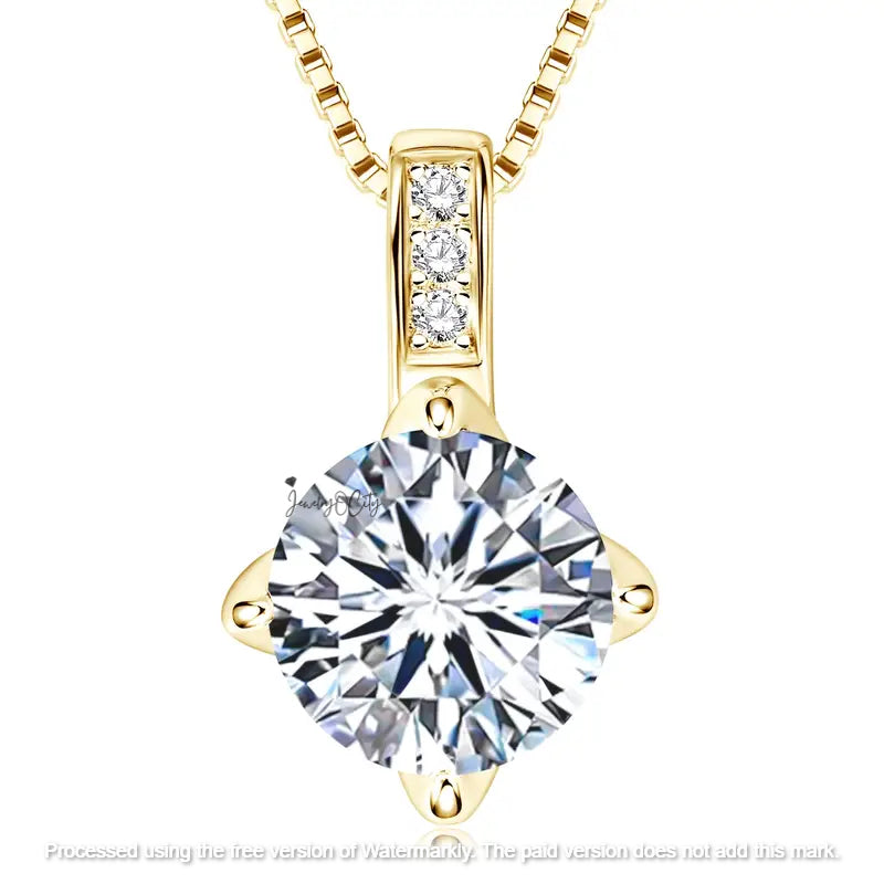 2.30Ct Round Cut Drop Diamond Pendant For Her
