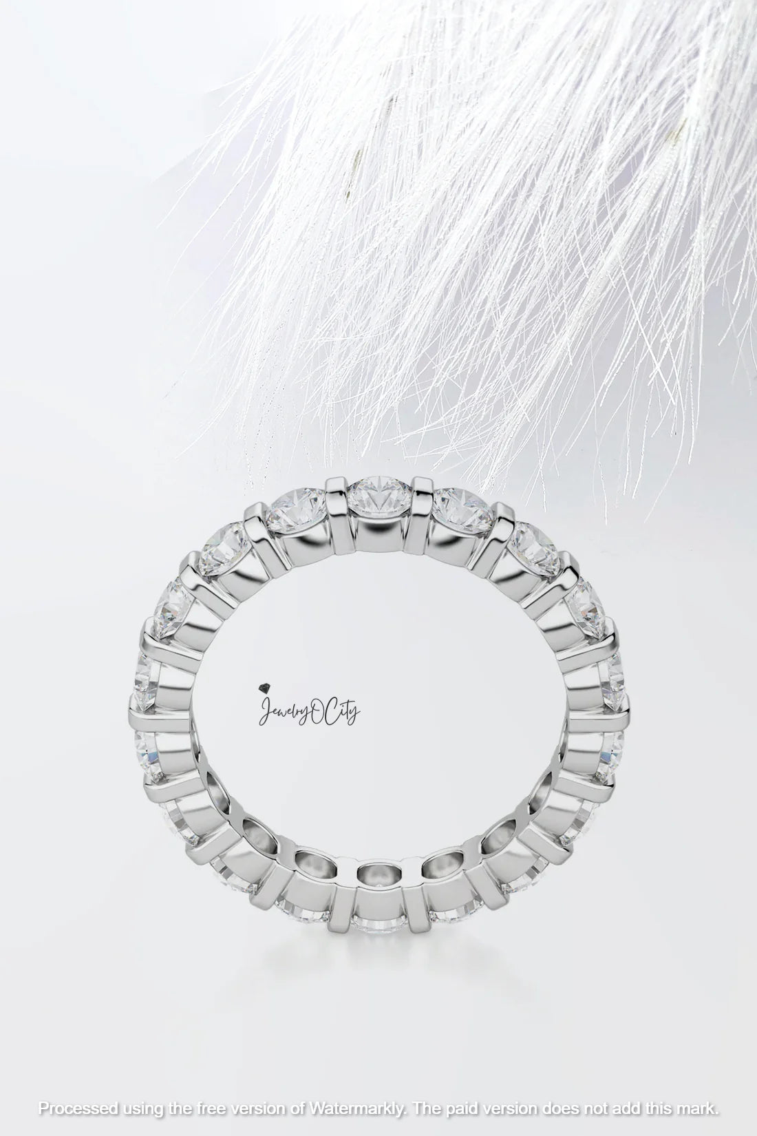 2.90Ct Round Cut Full Eternity Diamond Engagement Band Ring For He