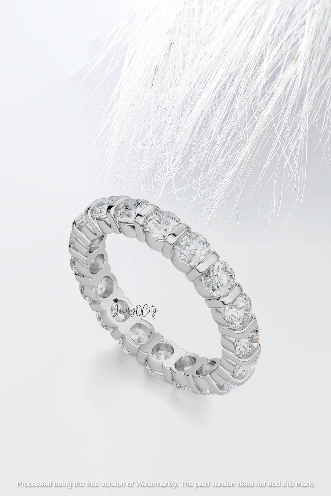 2.90Ct Round Cut Full Eternity Diamond Engagement Band Ring For He