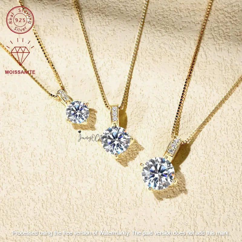 2.30Ct Round Cut Drop Diamond Pendant For Her