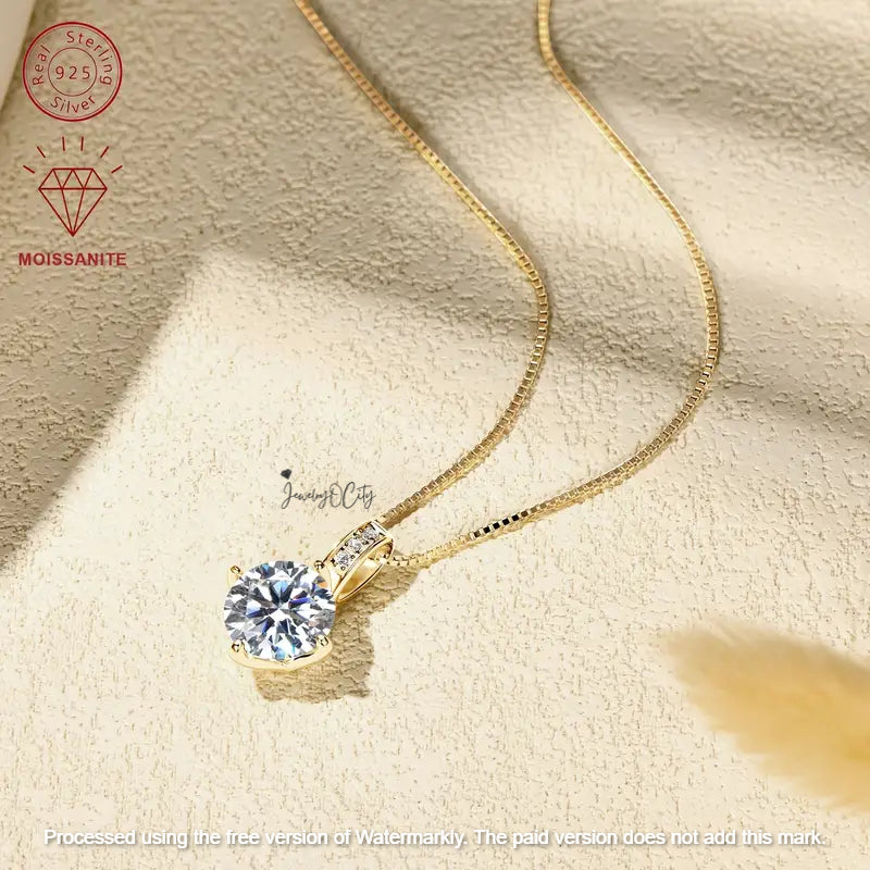 2.30Ct Round Cut Drop Diamond Pendant For Her