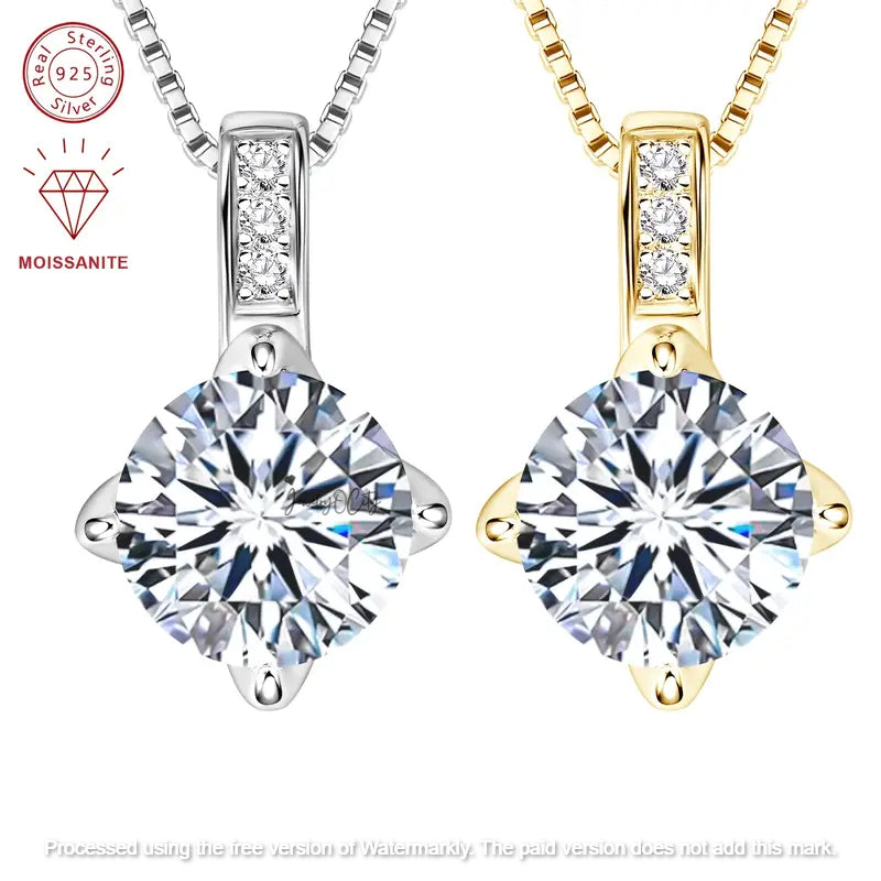 2.30Ct Round Cut Drop Diamond Pendant For Her